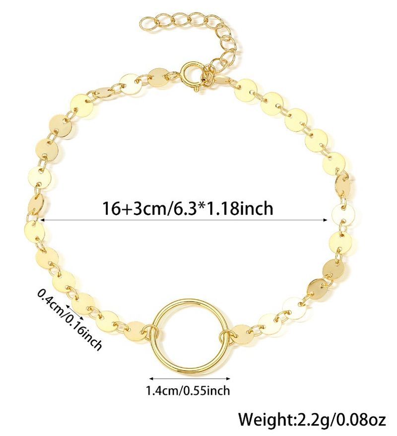 Women's Sterling Sier Simple Disc Circle Bracelet High End Niche Personality Temperament All Match Sequin Hand Jewelry_voghion.com