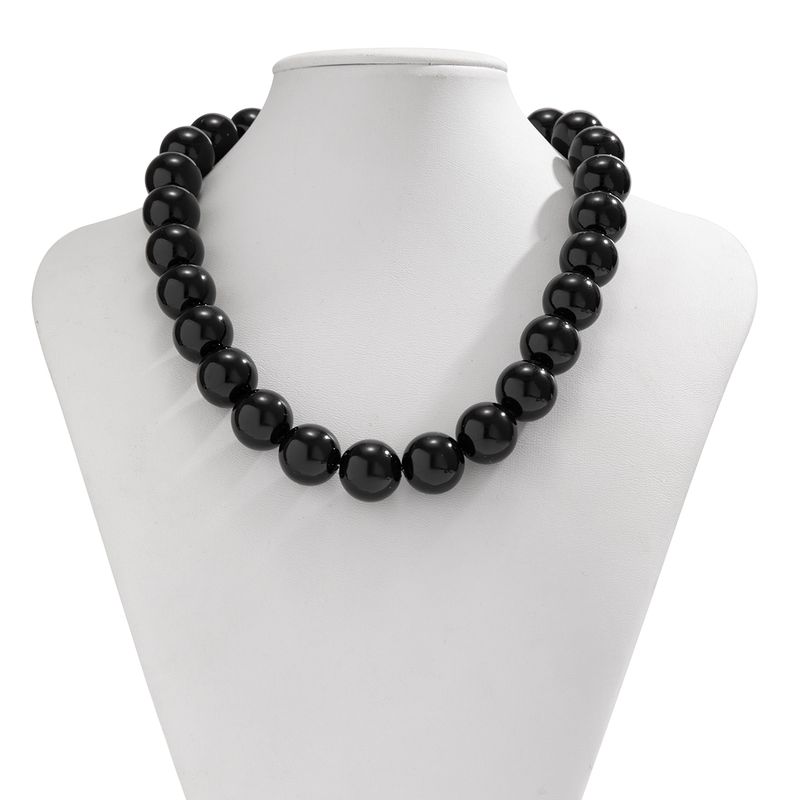 Hot Sales Lacteo Punk Big Sileä Musta Punainen Pyöreä Helmet String Kaulakoru Naisille Miesten Unisex Akryyli Choker Korut Kaulassa_voghion.com