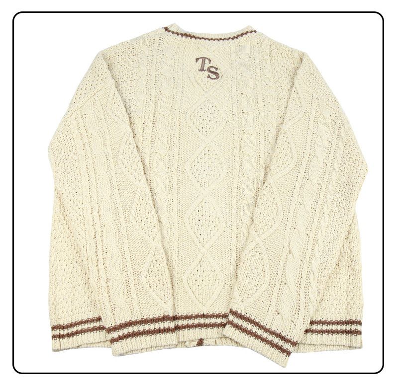 Lange mouwen vest voor dames, elegante commuter batwing gebreide beige enkelrijs trui jas_voghion.com