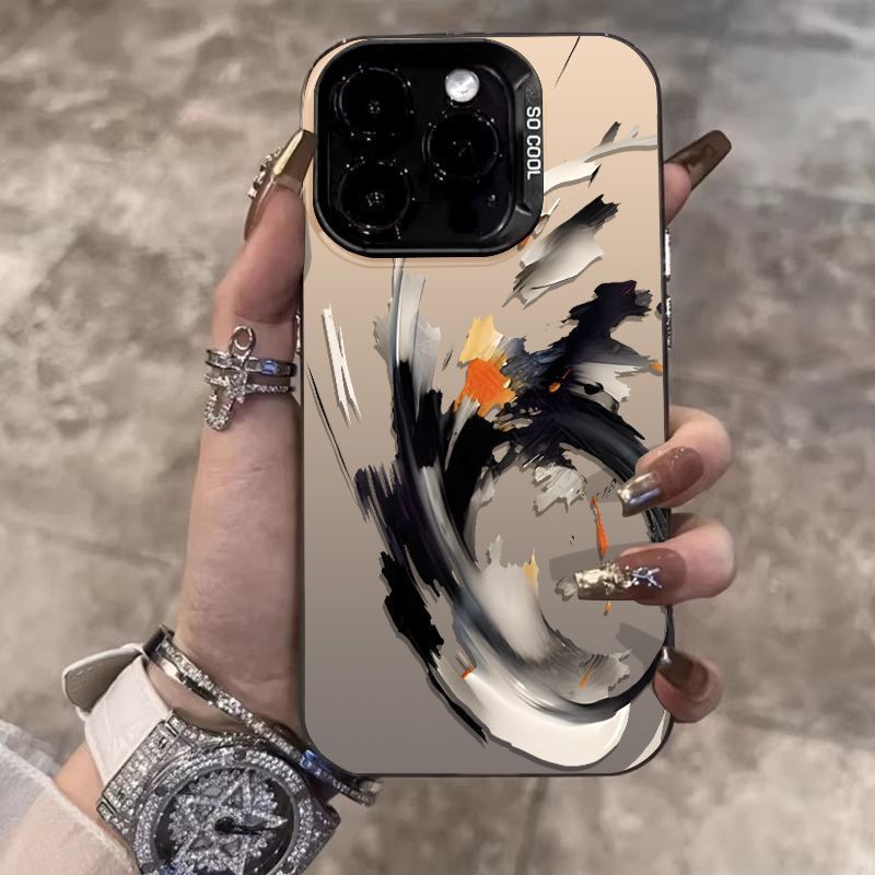 Ink Wave Geeignet für 16/15/14 iPhone Hülle 11/12/13 Pro/X Neu 8/7 Plus Farbe Silber_voghion.com