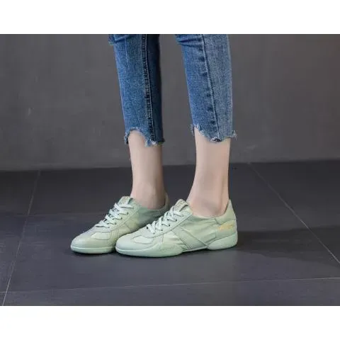 Leather Soft Summer White For Women Breathable Low Cut Comfortable Versatile Flat Bottom Non Slip Mesh Casual Board_voghion.com
