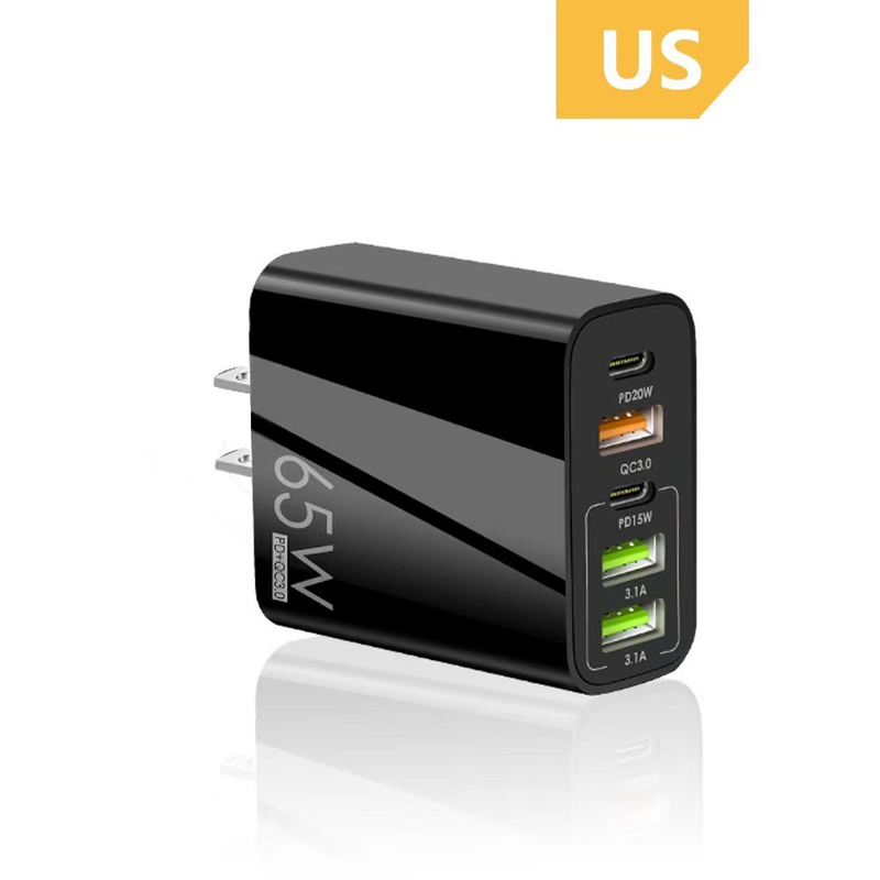 Caricabatterie GaN da 65 W USB PD Spine Muti Ricarica rapida Caricabatterie GaN Caricabatterie rapido per telefoni cellulari Tipo C_voghion.com