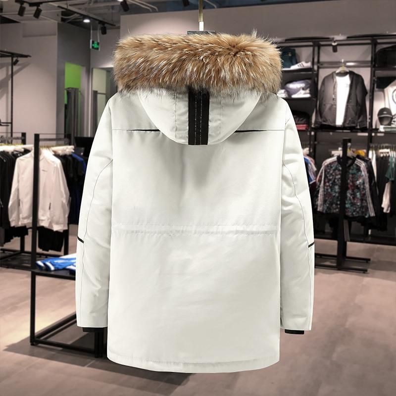 Laufende Daunenjacke im gleichen Stil für koreanische Arbeitskleidung, mittellang bis lang, verdickte Winterjacke für Herren im neuen Stil von 2023, Paarjacke_voghion.com