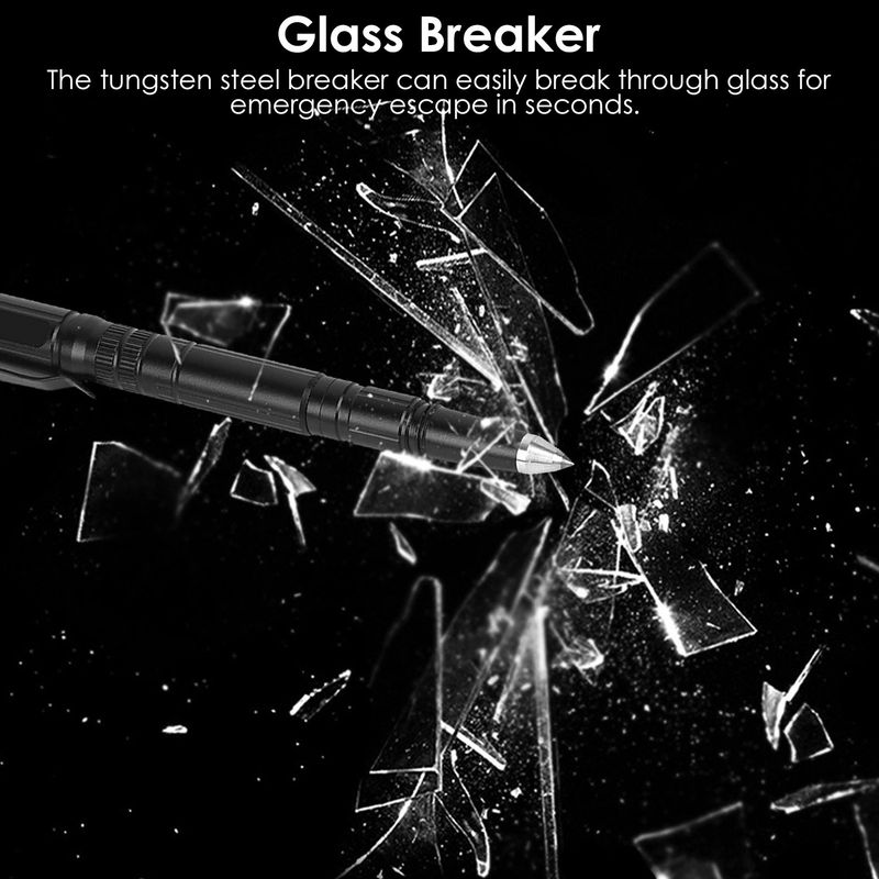 11 In 1 Tactical Pen Gear Set Multi-tool Survival Pen Set Cool Gadget Gift for Men EDC Glass Breaker LED Flashlight Ballpoint Pen Whistle Ink Refills_voghion.com