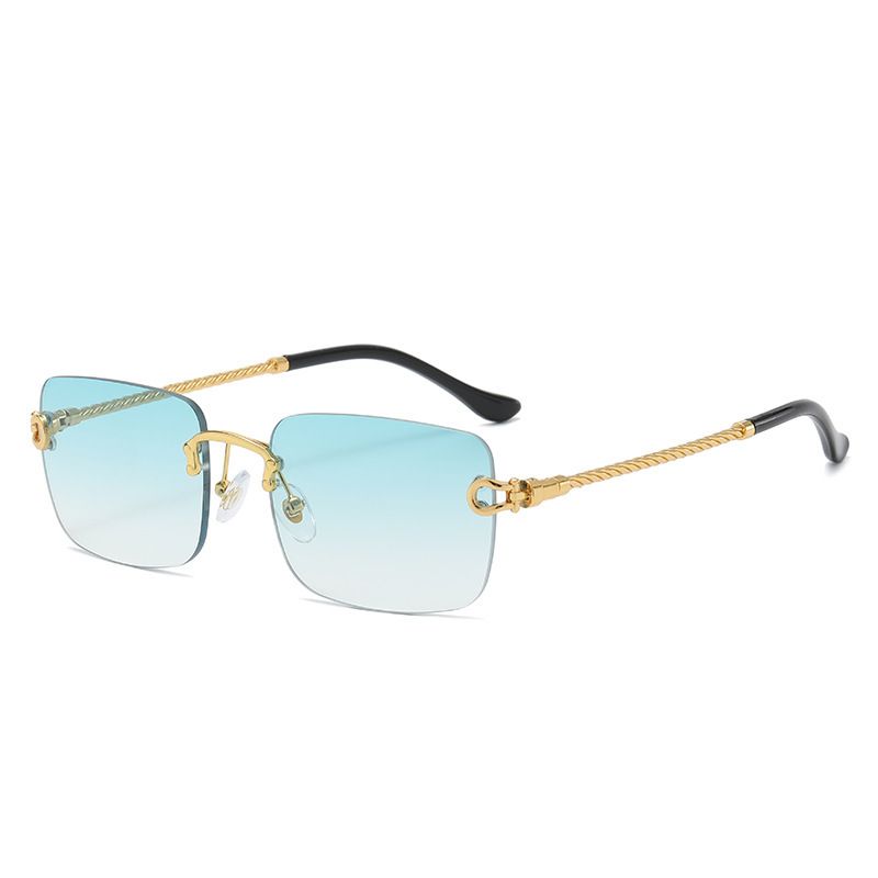 VOOTHOST Nieuwe Randloze Rechthoekige Vintage Metalen Zonnebril Mode Frameloze Getinte Brillen Tinten Voor Vrouwen Mannen VB051_voghion.com