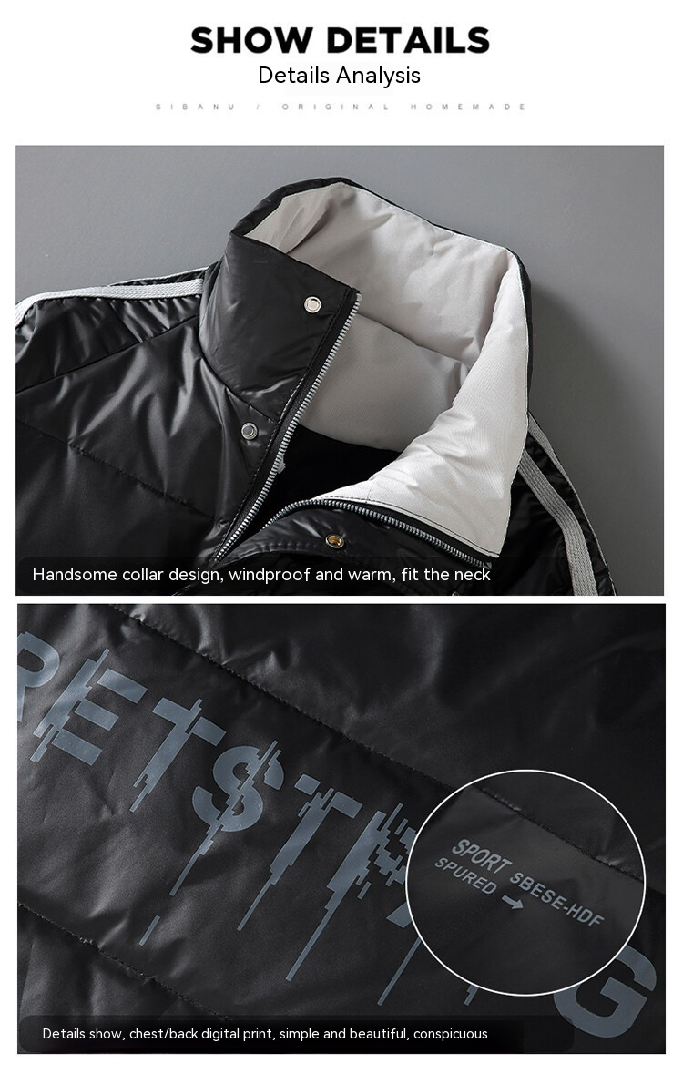 Piumino da uomo nuovo autunno e inverno 2024 caldo piumino d'anatra bianco di tendenza con colletto in piedi ispessito_voghion.com