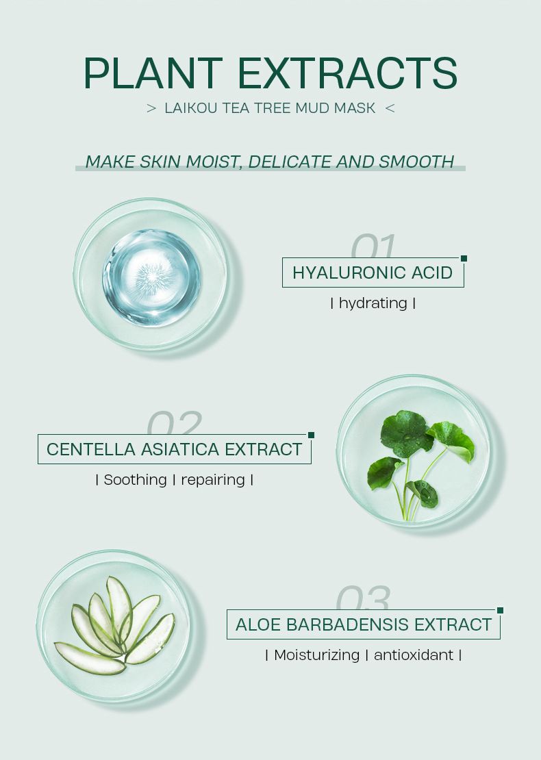 Makeup Tool Kits LAIKOU Tea Tree Mud Mask 1 Piece 5g Moisturizing Refreshing Mud Mask_voghion.com