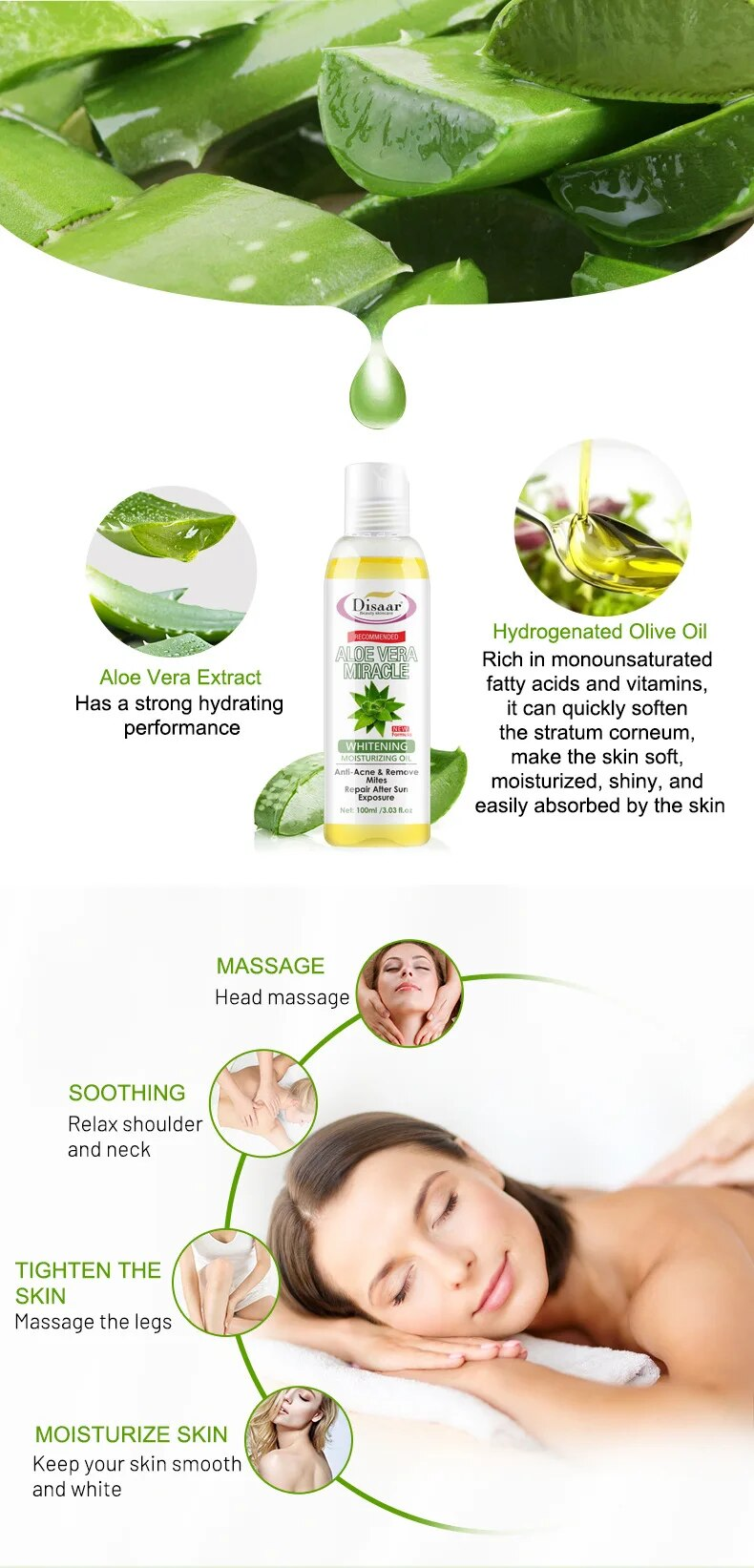 100 ml reine natürliche pflanzliche ätherische Öle, Aloe VC, Avocado, Honig, Schlange, Argan, Olive, Karotte, Pferdeöl, Massageöl, aufhellende Hautpflege_voghion.com
