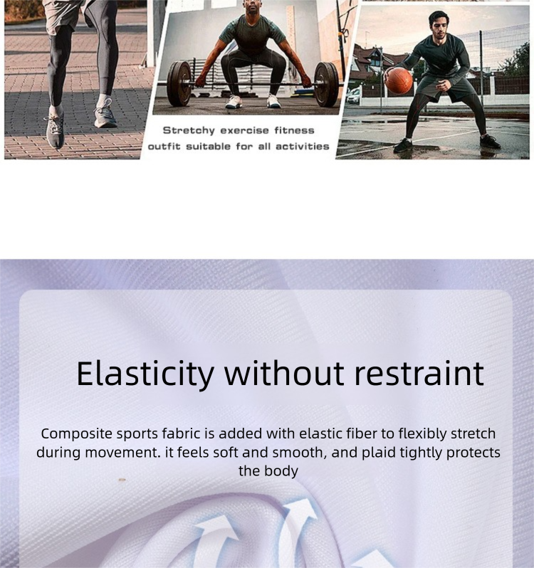 Sıkıştırma Taban Katmanı Yedi Noktalı Dar Pantolon Çabuk Kuruyan Nefes Alabilir Erkek Yaz Fitness Koşu Basketbol Şortu_voghion.com