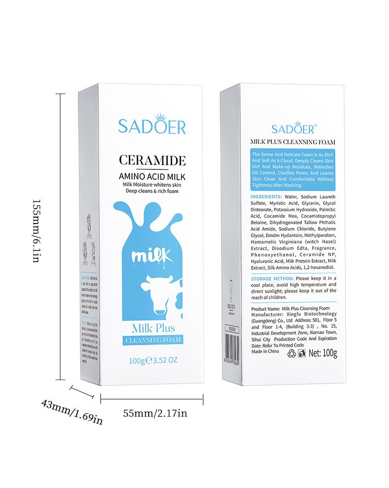 SADOER Double Moisturizing Cleanser Cleansing Pores Gentle Cleansing Oil Control Moisturizing Facial Cleanser 100g_voghion.com