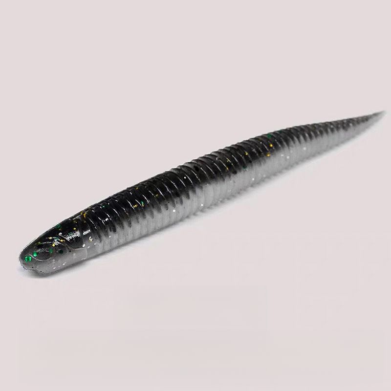 Light Dance Soft Black Pit Needle Tail Slow Sinking Mandarin Lure Fish Bait Worm Bottom Root Fishing_voghion.com
