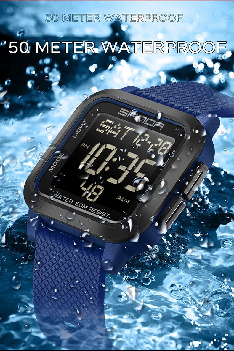 Men's And Women's Digital Sports Watch With Multi-Function, Waterproof, LED Display, Stopwatch, Alarm, Countdown, Dual Time, For Students And Outdoor_voghion.com