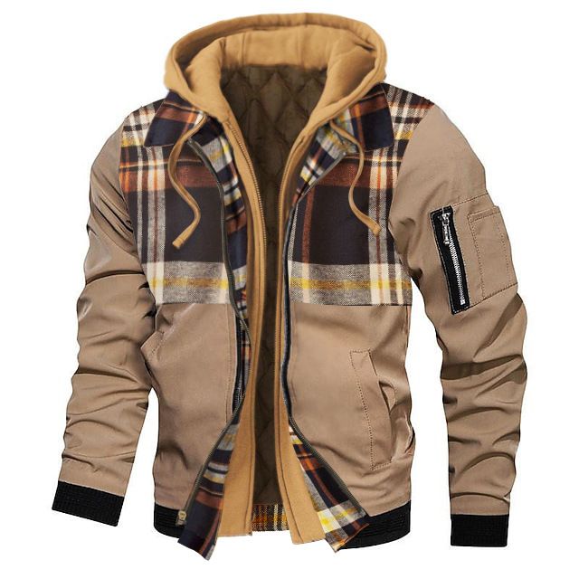 Chaqueta con capucha de color liso para hombre, ropa informal, gruesa, de talla grande, para primavera, otoño e invierno_voghion.com