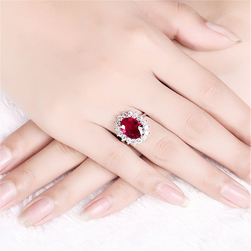 Daifei Style Blue Oversized Pigeon Egg Red Crystal Inlaid Index Finger Ring, Tanzanite Colored Women's Ring_voghion.com