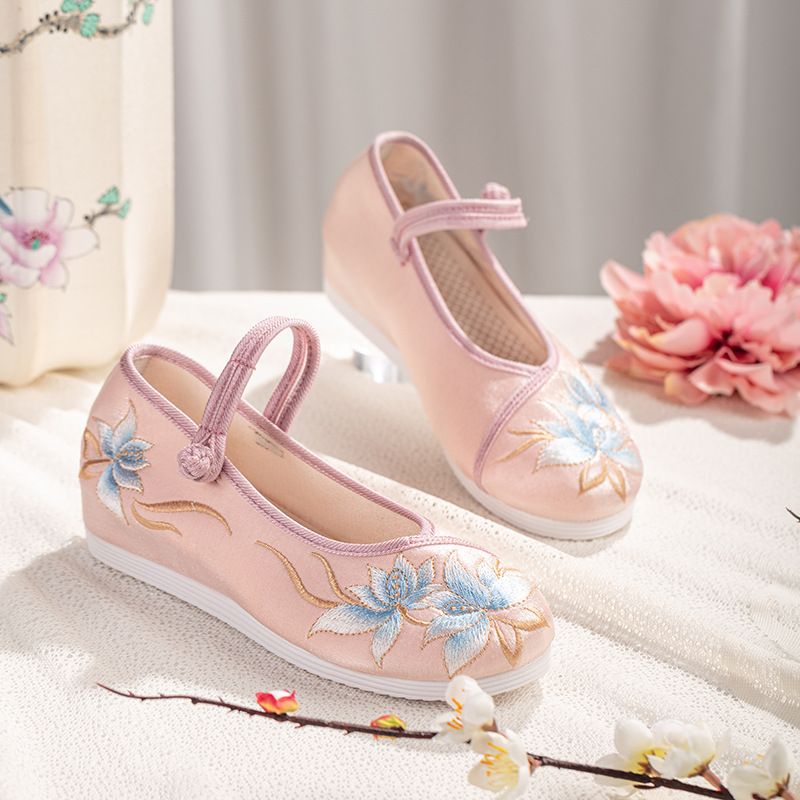Damenschuhe für Frühling und Sommer, neue Stoffschuhe im antiken Stil, bestickte Schnalle, bestickte Schuhe, Stoffschuhe im Ethno-Stil, weiche Sohle, größere Größe_voghion.com