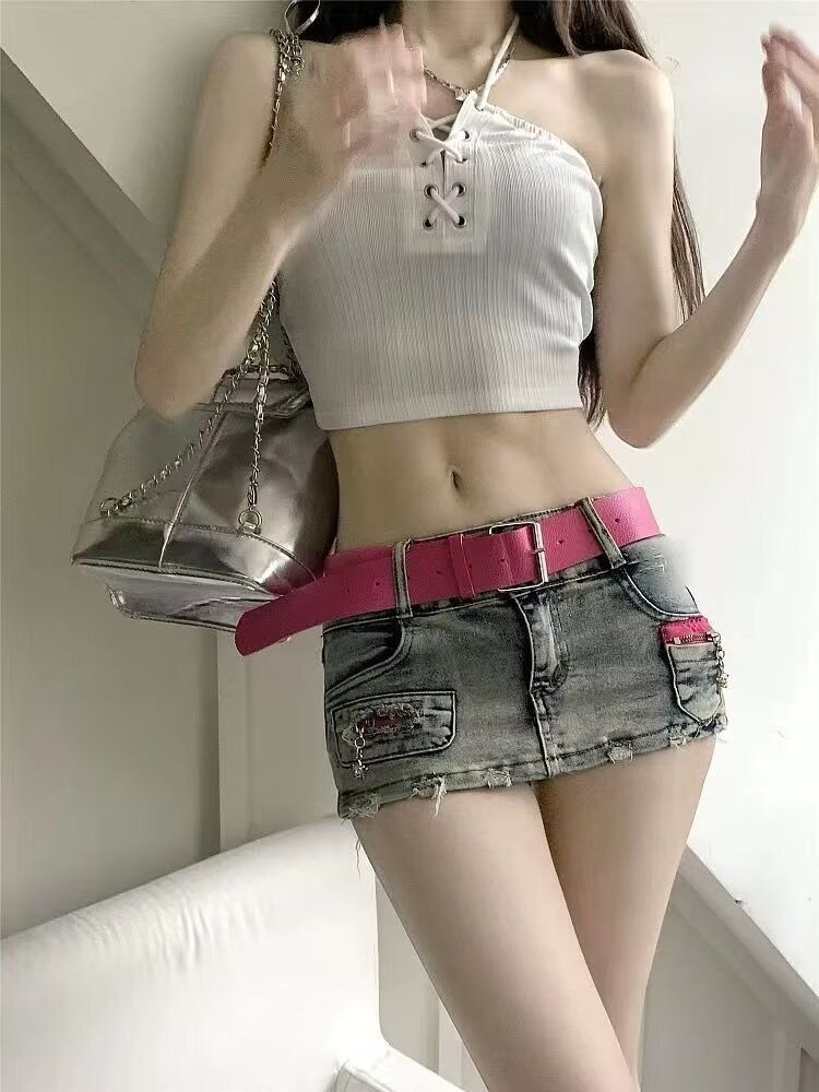 Women's Clothing Shorts low waist sexy A-line package buttock skirt miniskirt woman_voghion.com