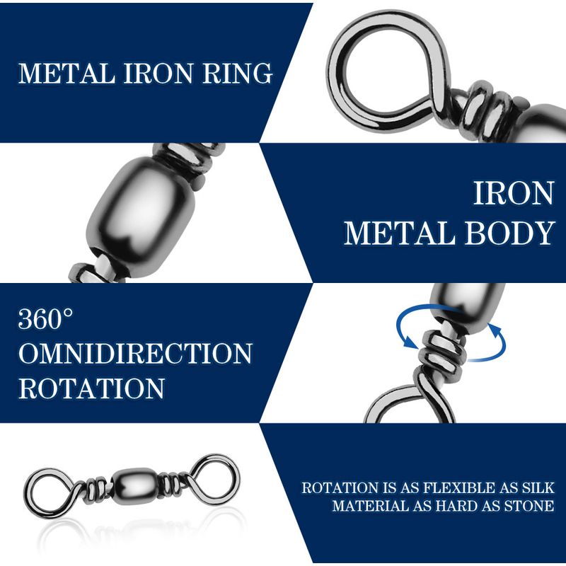 High-Speed Swivel Clip Lure Bottle-Shaped Pin Figure-8 Ring Connector Fishing Gear Accessories_voghion.com