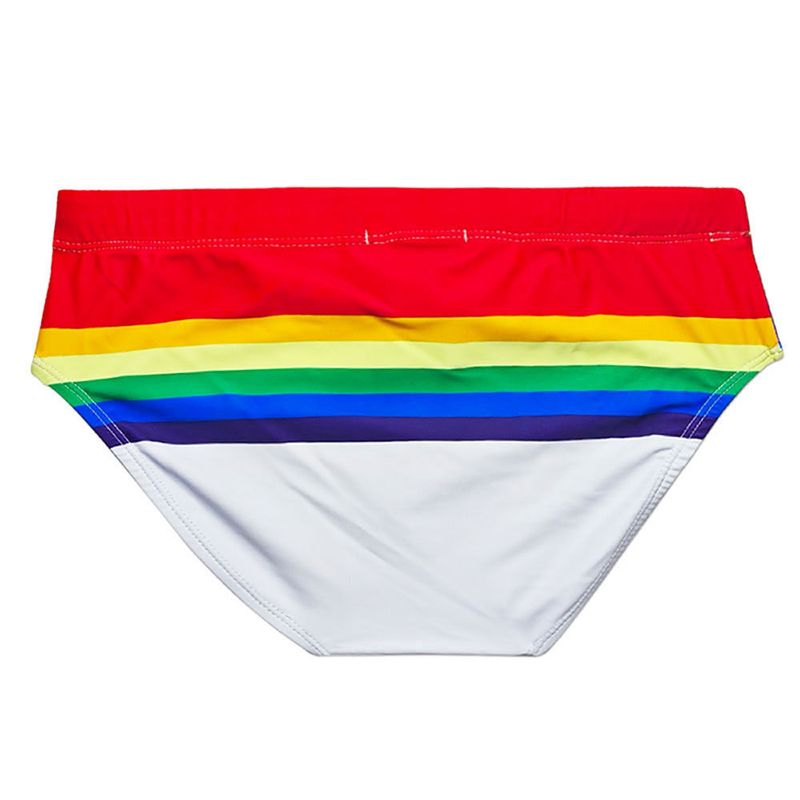 UXH Rainbow New Swim Trunks With Cup Sexy Close-fitting Quick-dry Sports Triangle For Men_voghion.com