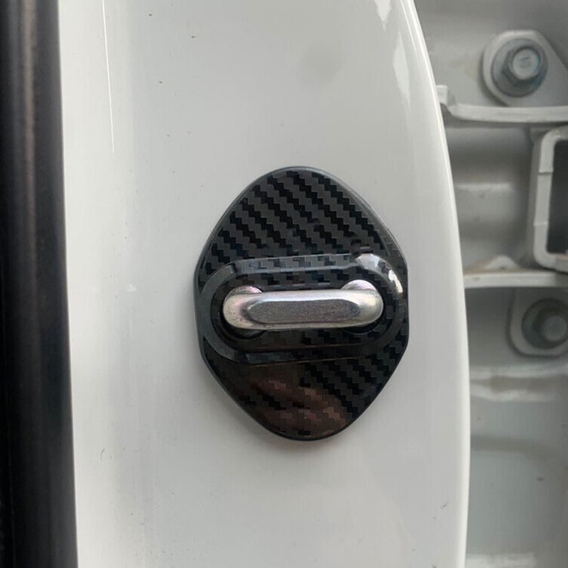 4 stk Dørlås Beskyttende Spænde Cover Sort Kulfiber Style Trim Fit til Honda CR-V 2007-2017 2018 2019 2020 2021_voghion.com