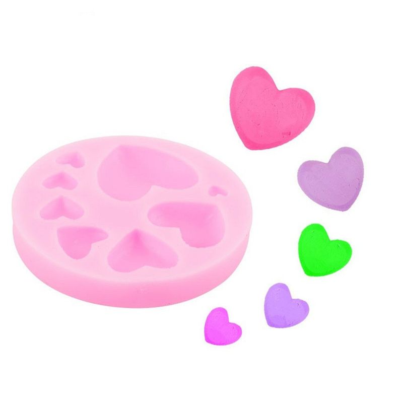 4Pcs Loving Heart Shape Silicone Fondant Mold Diyful Sweet Heart Chocolate Candy Paste Cake Decorating Tool_voghion.com