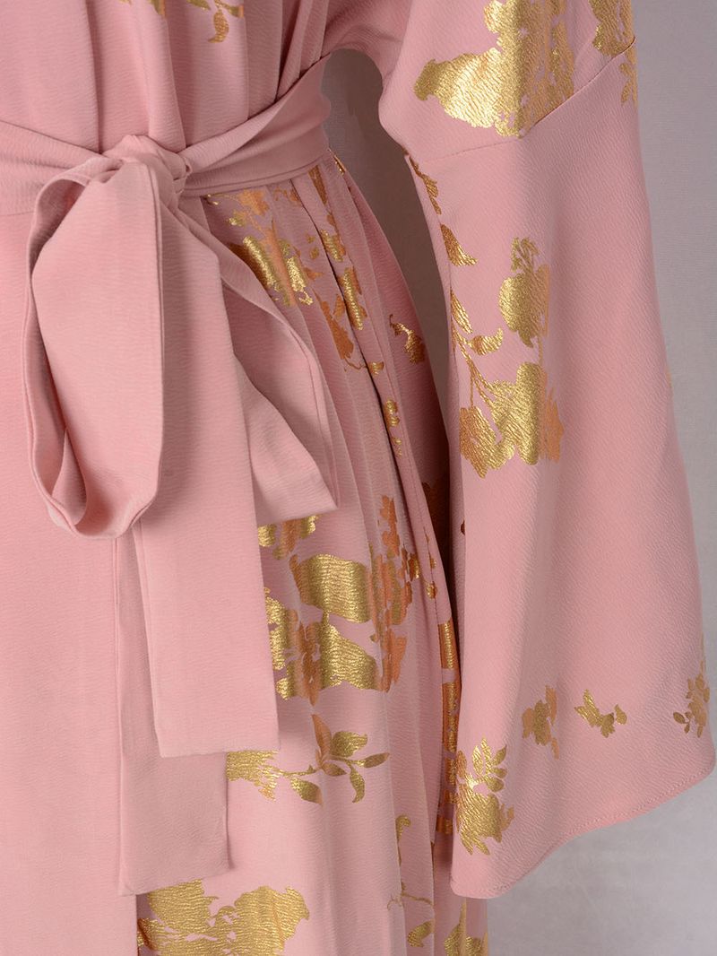 Damenbekleidung Naher Osten Muslimische Damenmode im neuen Stil mit Goldprägung Abendkleid Arabisches Kleid Kaftan Robe_voghion.com