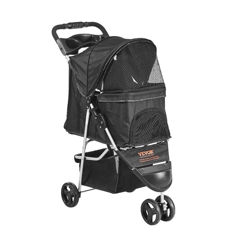 Passeggino anteriore con pedale, portaoggetti per pesi, ruote in velcro, passeggino con capacità per cuccioli fino a 35 libbre, freni per passeggino, base girevole per cani 3_voghion.com