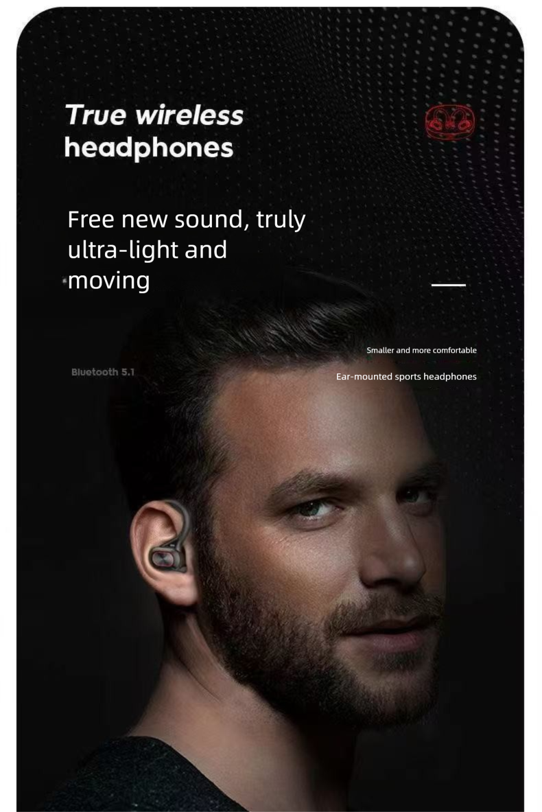Type-C Bluetooth Earphones Over-Ear Dual Ear In-Ear Compact Running Sports Wireless Long Battery Life_voghion.com