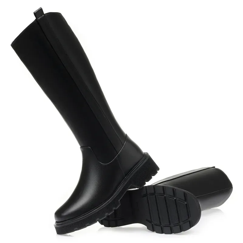 AIYUQI Winter Female Genuine Leather 2024 New Wool Warm High Platform Large Size Women Snow Boots_voghion.com