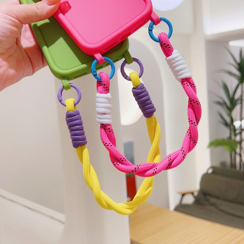 Short Strap Frosted Case For iPhone 15 13 14 Pro 12 11 15Pro 13Pro Plus X XS Max Crossbody Neck Lanyard Soft TPU Matte_voghion.com