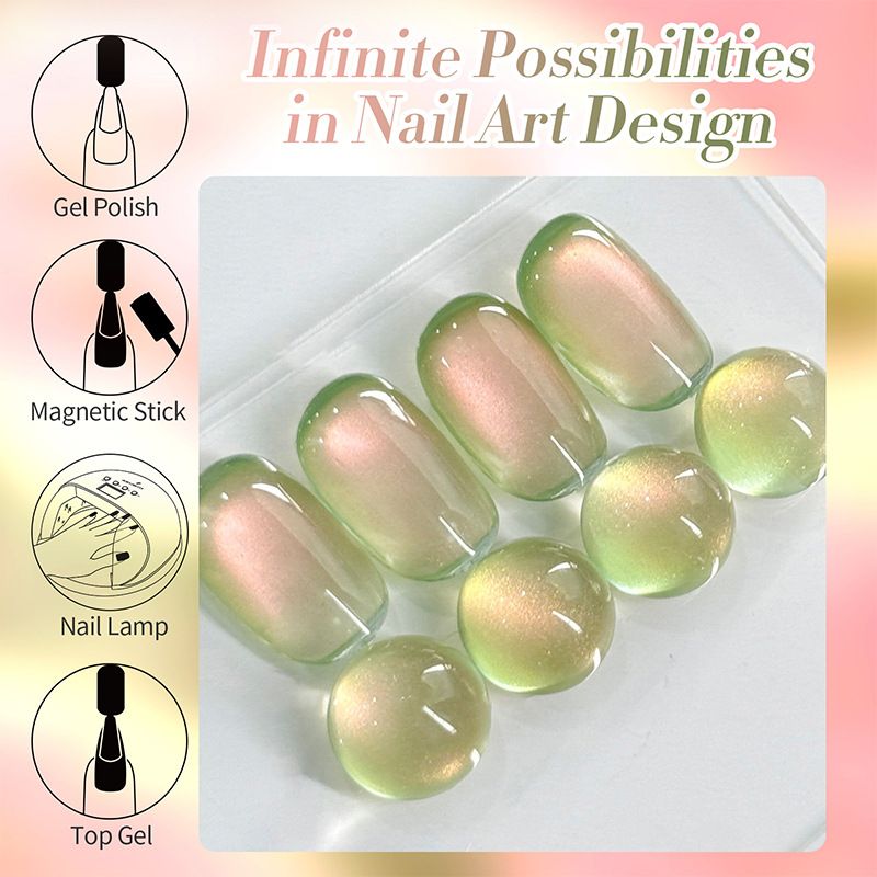 Nail Glue New Cat's Eye Glue Guava Two Color Cat's Eye Nordic Aurora Cat's Eye Ice Transparent Glass Bead Cat's Eye_voghion.com