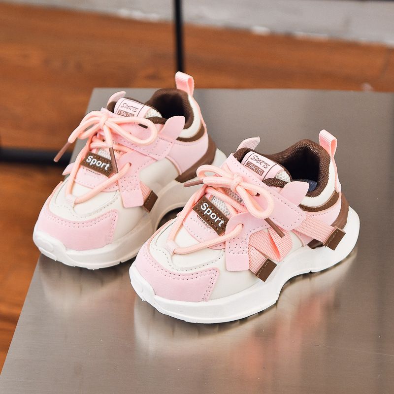 Girls' Leather Faced Dad 1-6 3 Years Old Boys' Soft Soled Anti Slip Walking Children's Korean Version Versatile Sports_voghion.com