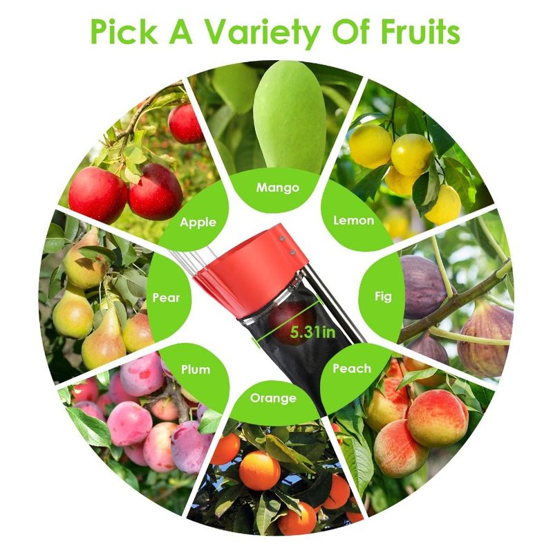 13.43FT High Reach Fruit Picker Pole With Harvest Bag Heavy Duty Fruit Picking Tool With Basket Funnels Collection Bag For Mang_voghion.com