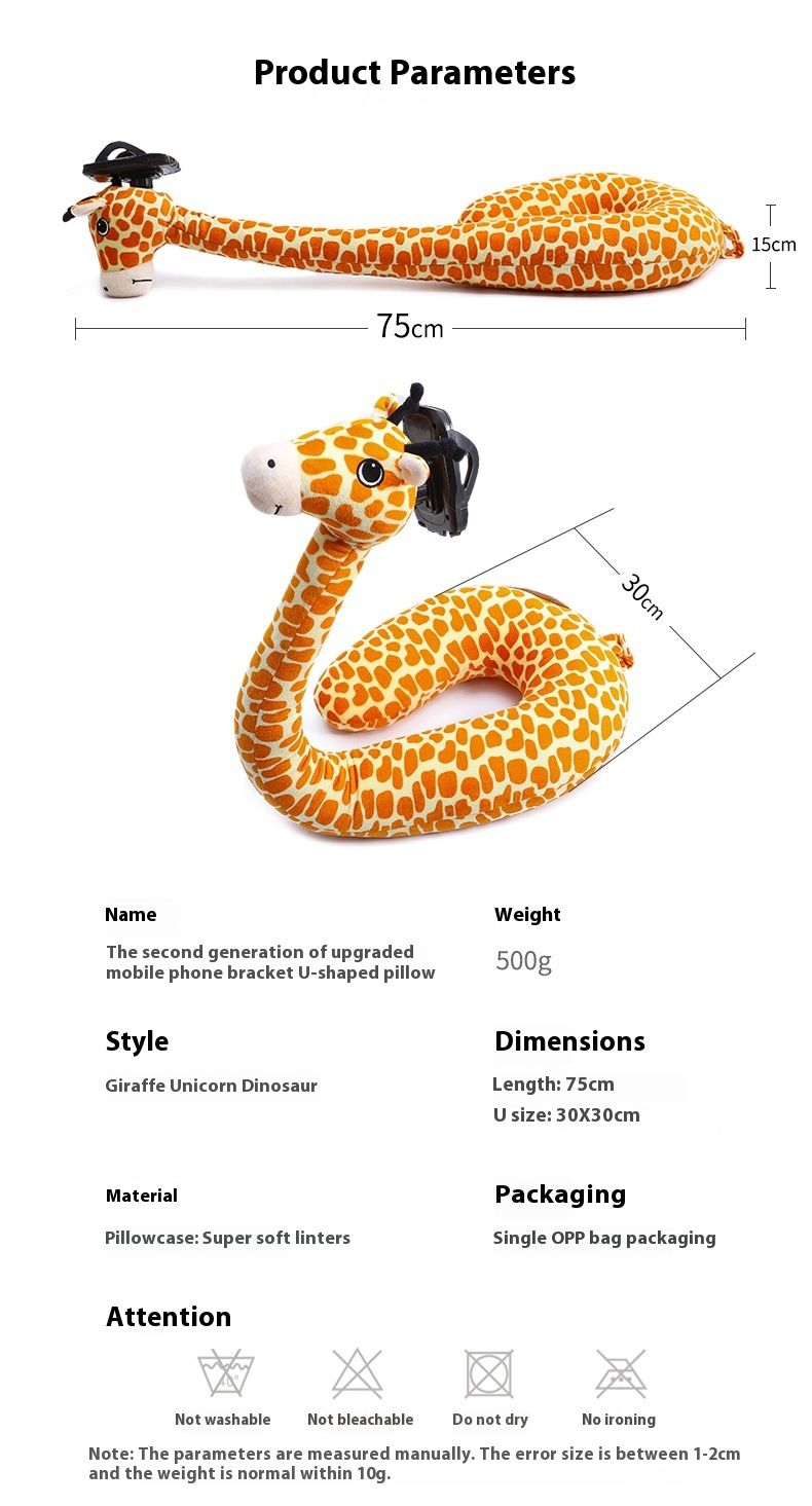 Net-rot neck schutz faul person süße cartoon tier U-förmigen kissen handy halterung_voghion.com