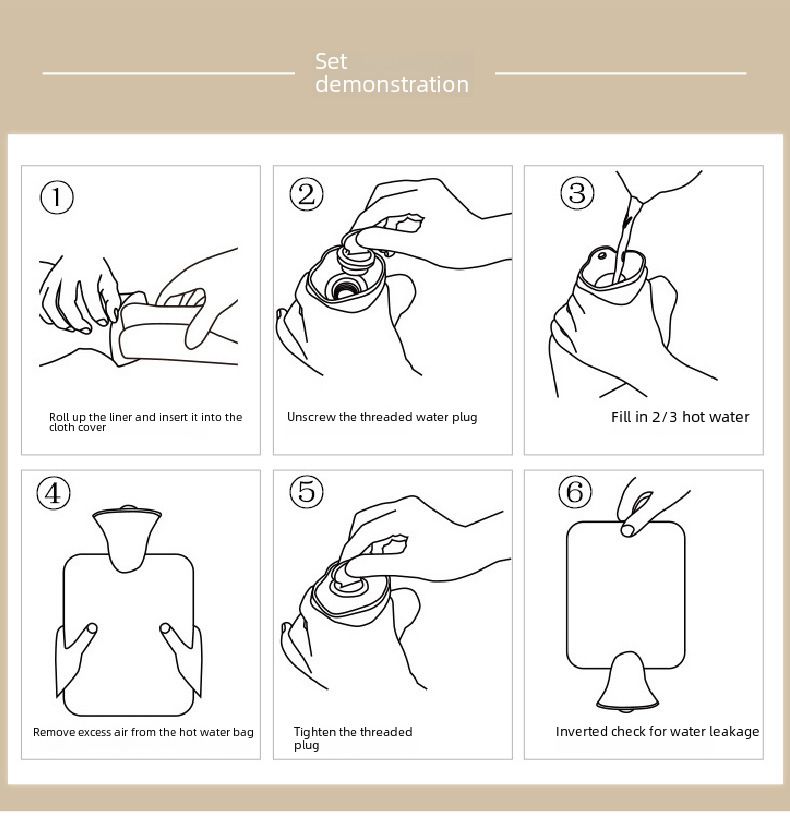 Bolsa de agua caliente con relleno de agua de felpa en existencia transfronteriza, bolsa de agua caliente con inyección de agua de PVC con boca elástica, bolsa de agua caliente para calentar las manos en otoño e invierno_voghion.com