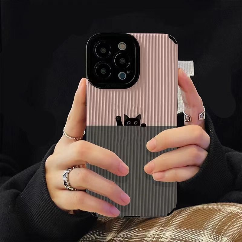 Pink Splicing Kitten IPhone 15/15 Pro Max 13 Handyhülle 12 Stoßfest 11/XR Volle Abdeckung XS Silikon_voghion.com