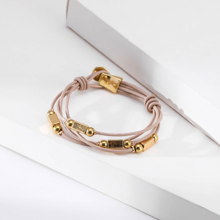 Meerlaagse dunne leren armband Retro persoonlijkheid zomer strand vakantie stijl eenvoudige casual armband_voghion.com