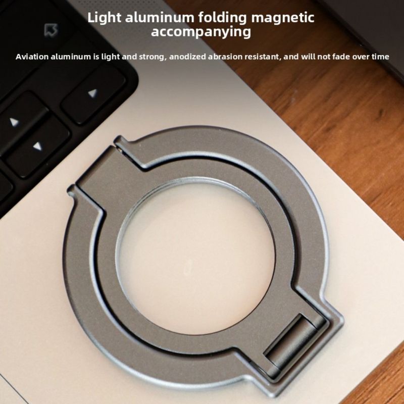 Supporto per telefono con anello magnetico in lega di alluminio 2 in 1, pieghevole, ultrasottile, girevole, per iPhone 16, 15, 14, 13, 12 Pro Max_voghion.com