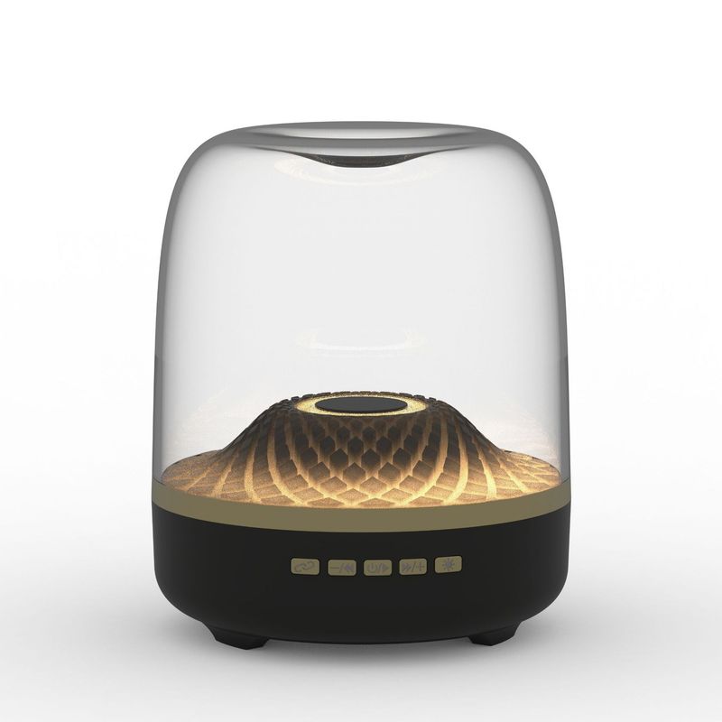 Subwoofer da tavolo Glazed 4a generazione Bluetooth Speaker GLASS Black Gold Collection Scheda altoparlante_voghion.com
