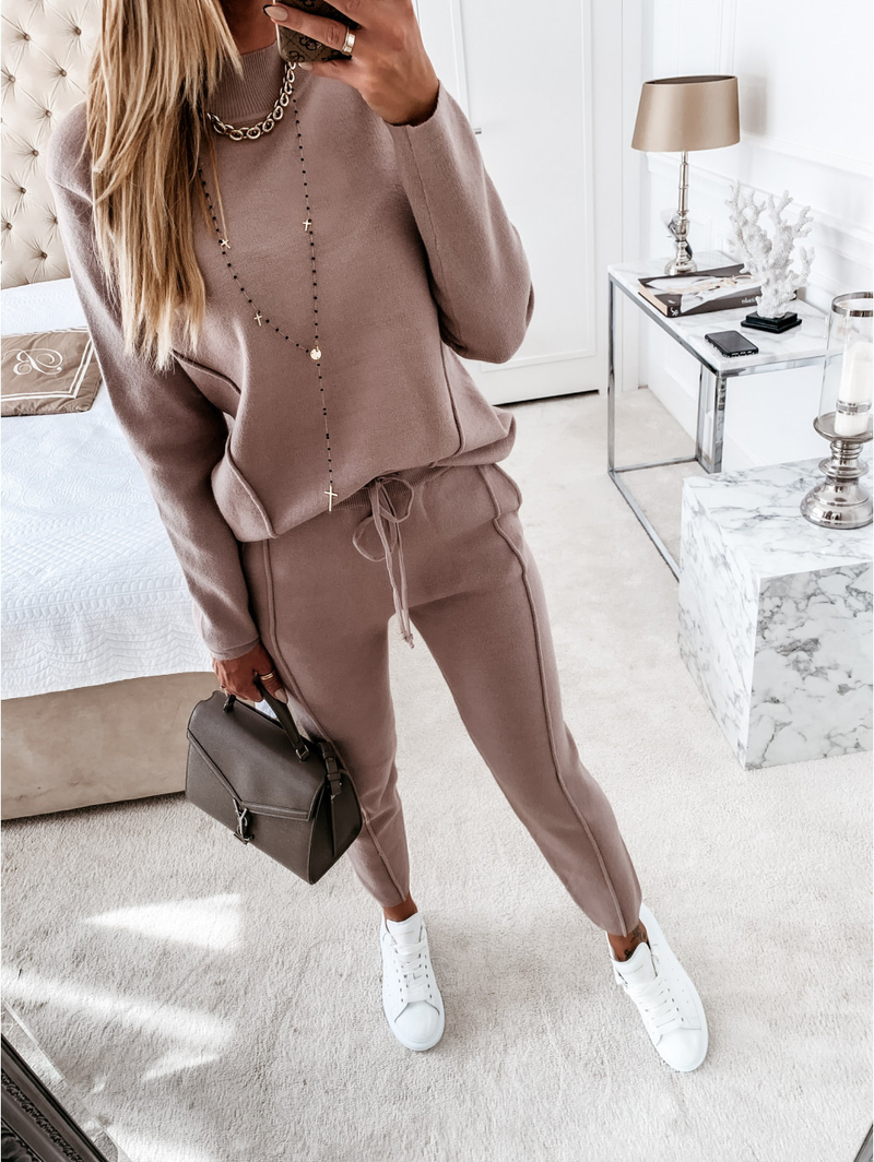 Tailleur pantalone casual da donna tinta unita_voghion.com