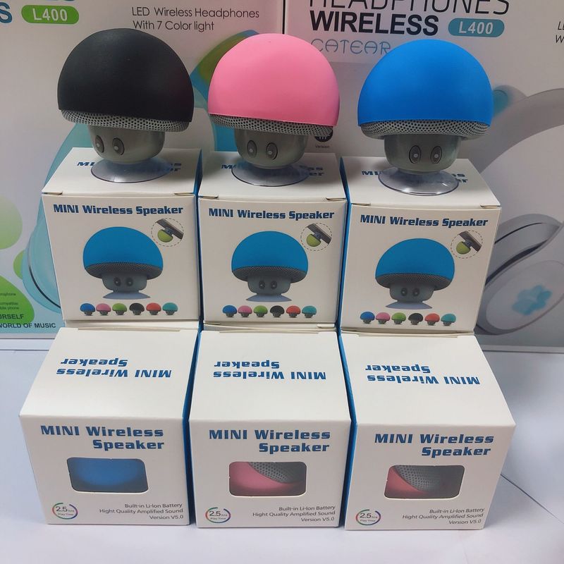 In Stock Mini Head Bluetooth Portable Phone Stand Mushroom Gift Wireless Small Speaker_voghion.com