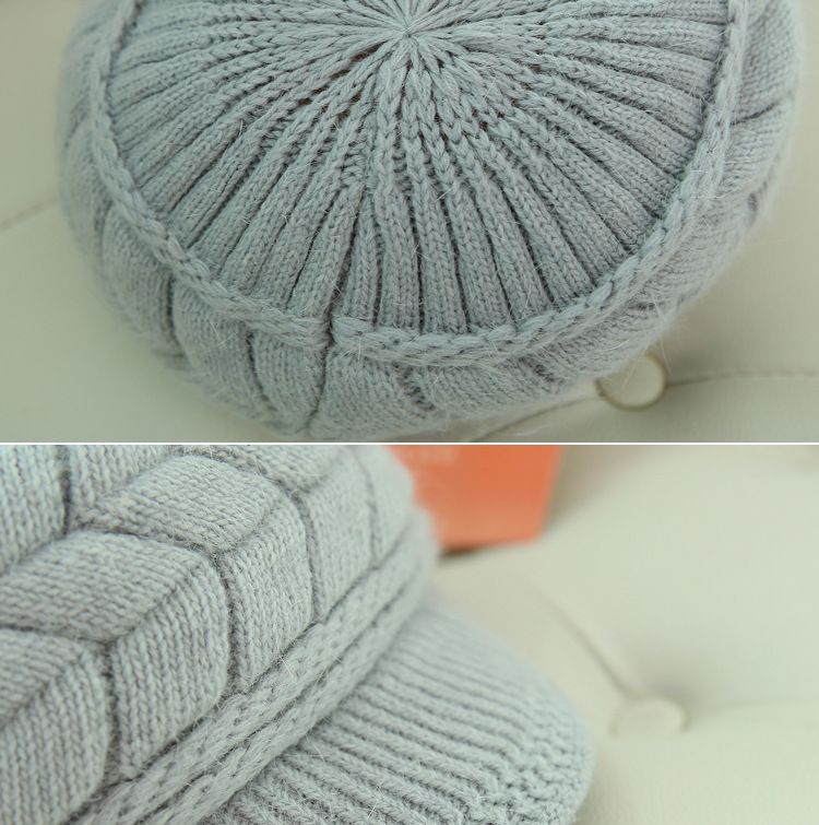 Women's Hats Middle Aged And Elderly Autumn And Winter Warm Knitted Wool Hat Plus Velvet Fashionable All Match Beret Hat Women Winter_voghion.com