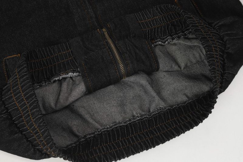 Giacca in denim lavato patchwork ricamato stile americano Eon Modish 25_voghion.com