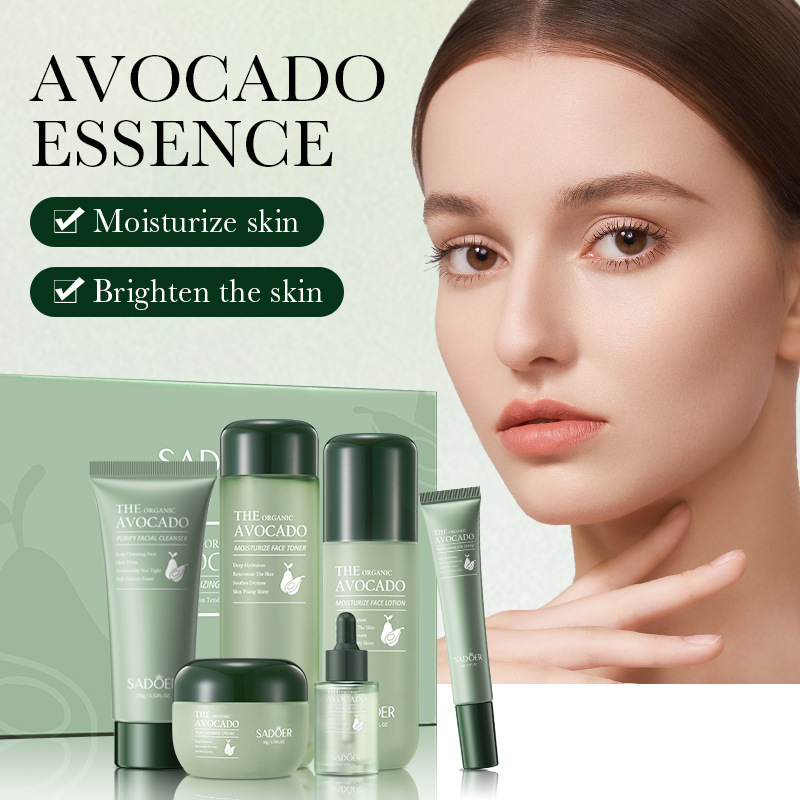 Vollständiges englisches SADOER Bio-Avocado-6-teiliges Hautpflegeset_voghion.com