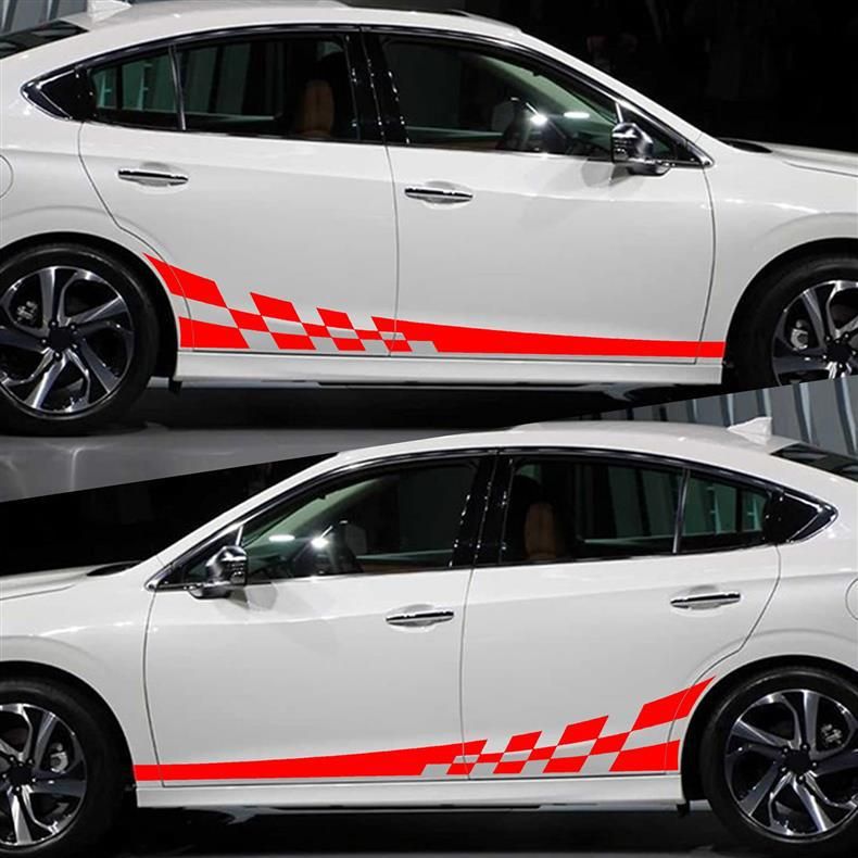 Body Waistline Side Skirt Stripes Decals Full Car Stickers_voghion.com