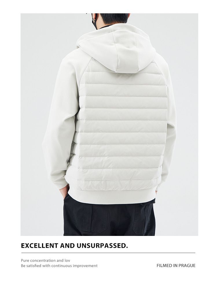 Leichte Steppjacke – Slim-Fit Kapuzenmantel für Herren (Schwarz/Grau/Weiß)_voghion.com