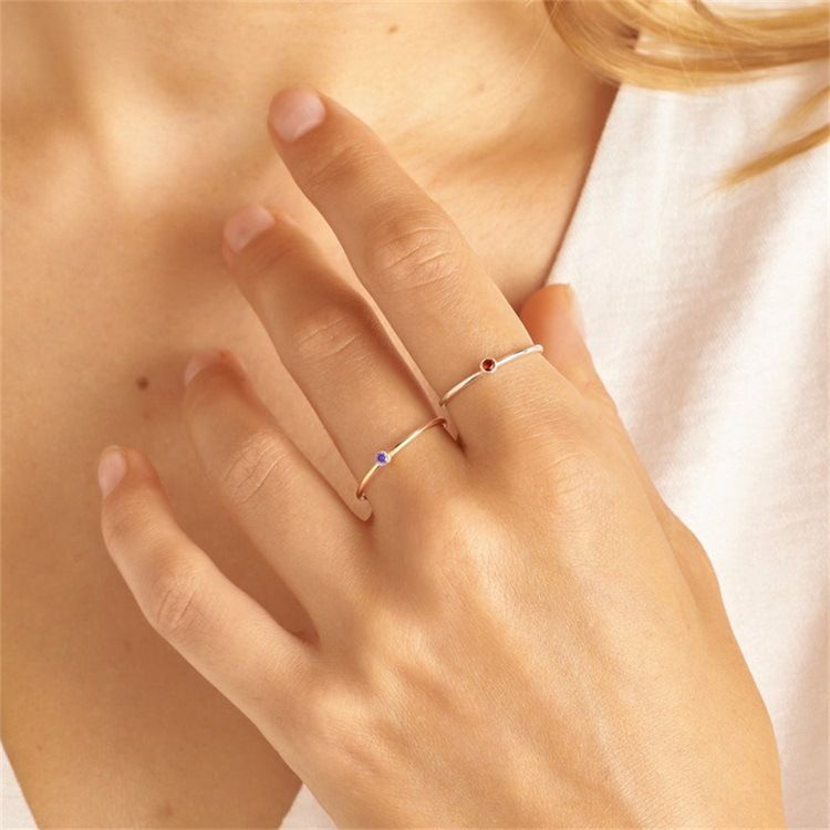 Bague en acier inoxydable pour femme, bijou simple, rond, diamant, coupe, niche, diamant, zircon_voghion.com