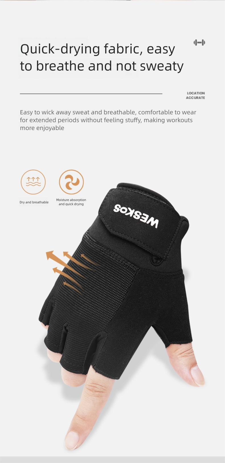 Outdoor Sports Fitness Half-finger Gloves For Dumbbell Lifting, Mountaineering Training, Anti-slip, Wear-resistant, And Anti-blister_voghion.com