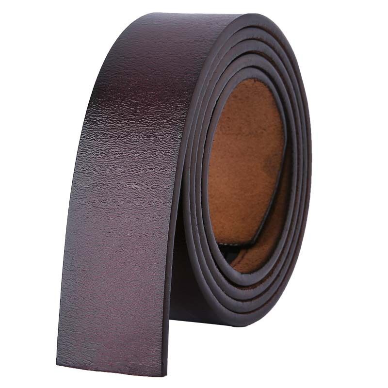 HOT No 3.5cm Width Cowskin Genuine Leather Belt Men Without Automatic Buckle Strap Male Black Brown_voghion.com