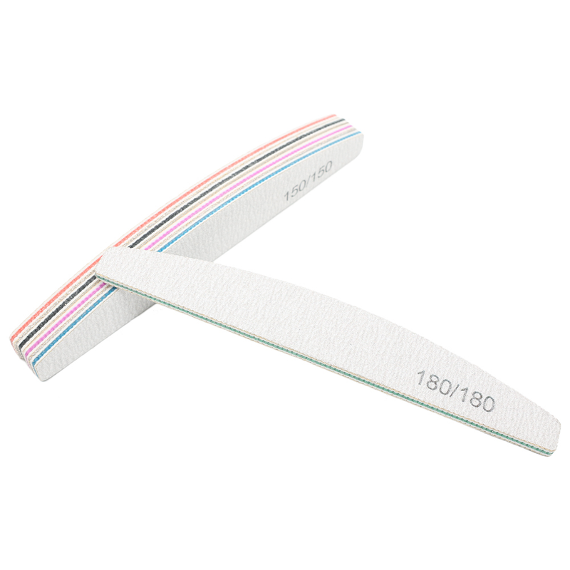 Sides 1Pcs Double Nail File Sandpaper Thick Thick Professional Files for Manicure Half-moon Abrasive Lime s_voghion.com