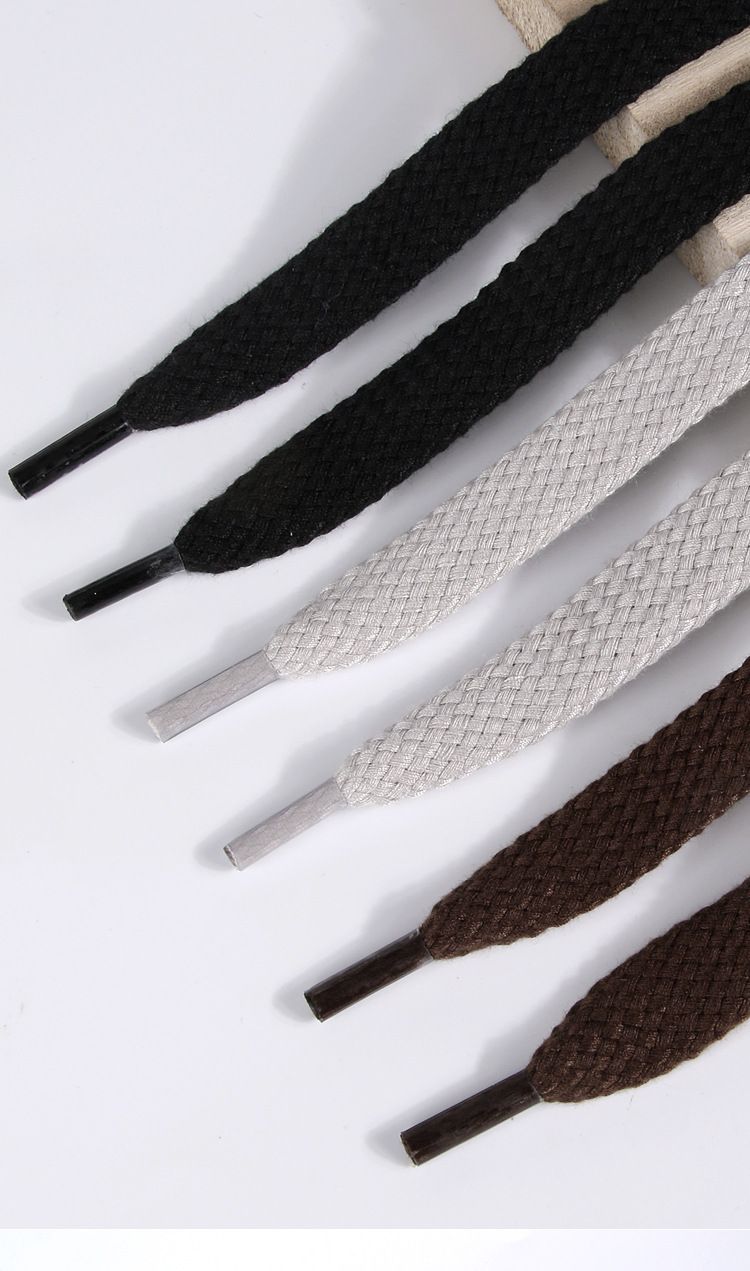 1.5cm widened shoelaces black gray brown single layer flat hat rope sports shoes board shoes shoelaces solid color casual shoelaces_voghion.com